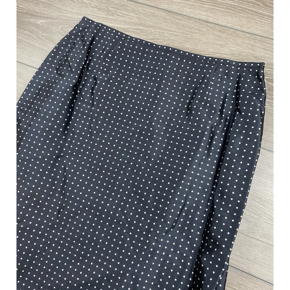 Escada Women's 100% Silk Dotted Pattern Skirt Black Size 44 US 14